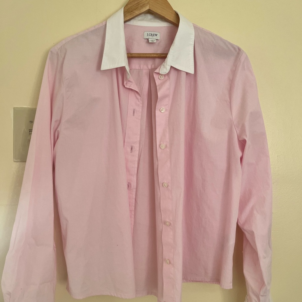 J. Crew Light Pink Shirt with White Collar